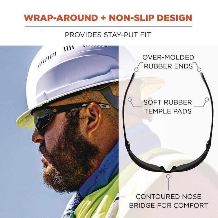 Skullerz VALI Anti-Scratch Enhanced Anti-Fog Safety Glasses, Frameless, Smoke Single Lens
