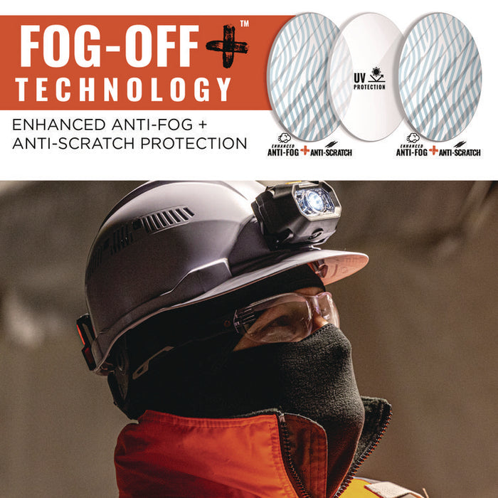 Skullerz VALI Anti-Scratch Enhanced Anti-Fog Safety Glasses, Frameless, Clear Single I/O Lens