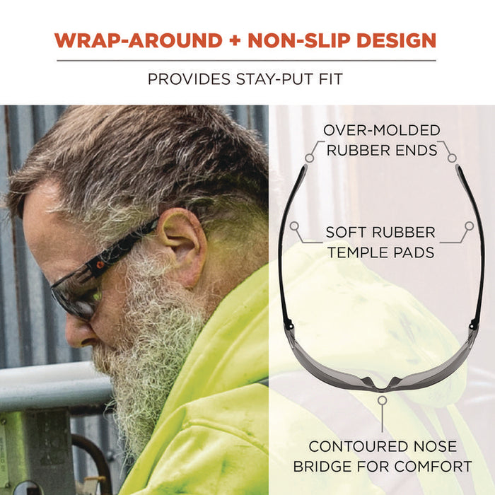 Skullerz VALI Anti-Scratch Enhanced Anti-Fog Safety Glasses, Frameless, Clear Single I/O Lens