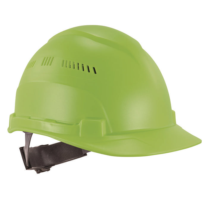 Skullerz 8966 Class C Lightweight Cap-Style Hard Hat with Adjustable Venting, 6-Point Ratchet, One Size Fits Most, Lime