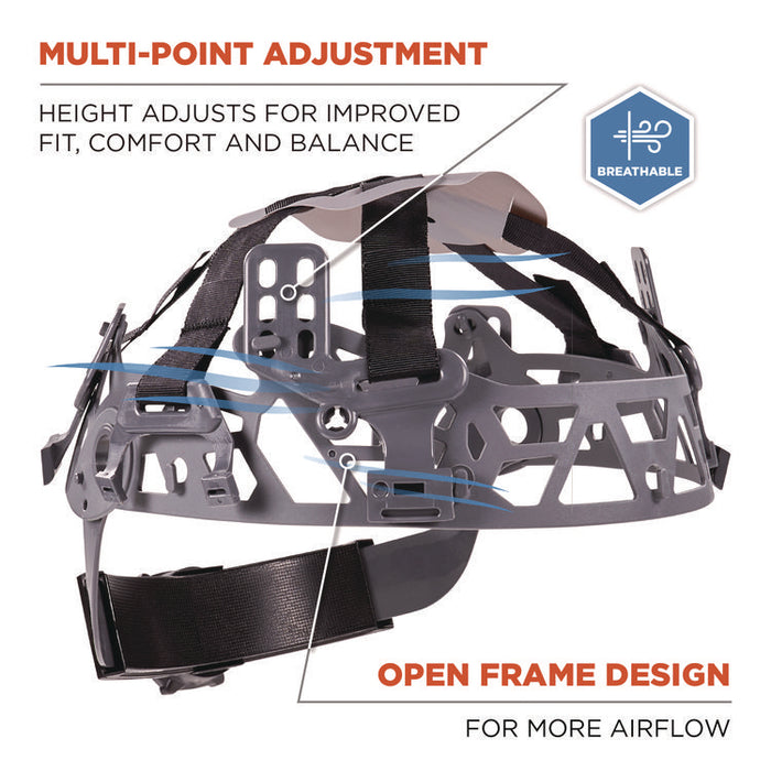 Skullerz 8986 6-Point Hard Hat Suspension Replacement, Gray