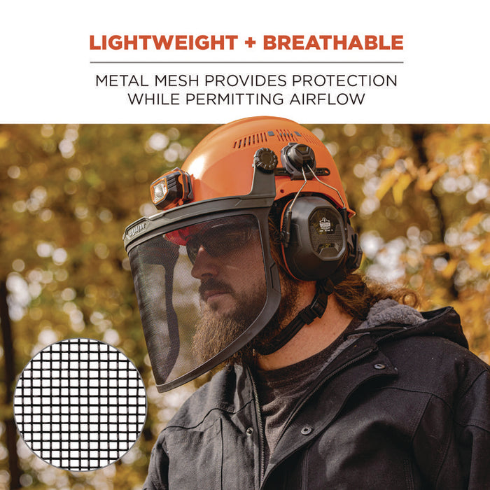 Skullerz 8999 Mesh Face Shield Replacement for Hard Hat and Safety Helmet, Black
