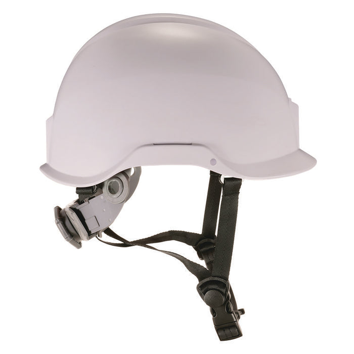 Skullerz 8976 Class E Safety Helmet, Brimless, 6-Point Standard Ratchet Suspension, One Size Fits Most (6.5 to 8), Lime