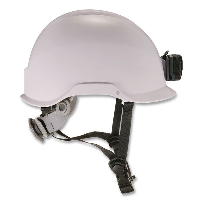 Skullerz 8976LED Class E Safety Helmet with LED Light, Brimless, 6-Point Ratchet, One Size Fits Most (6.5 to 8), White