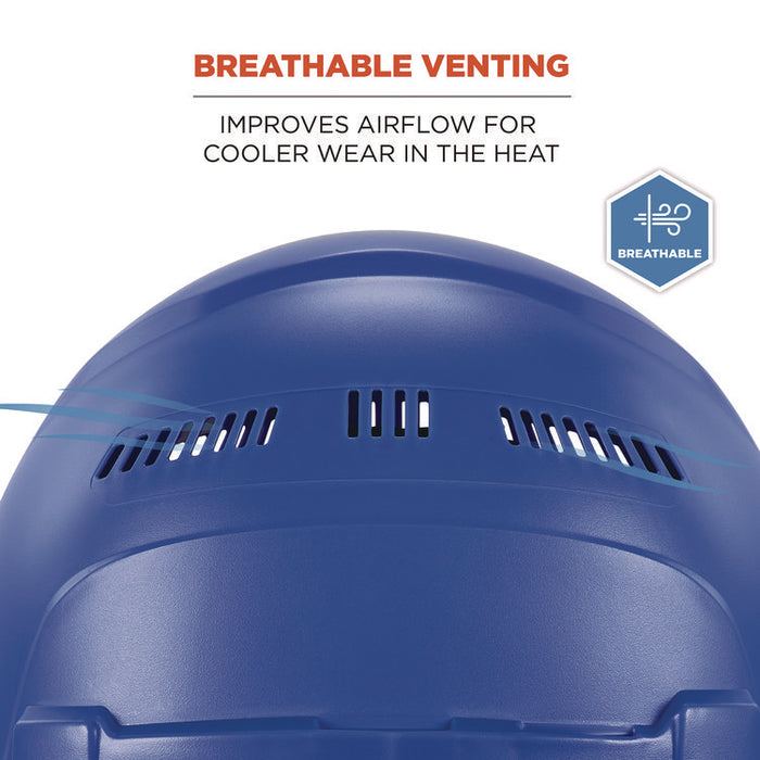 Skullerz 8966 Class C Lightweight Cap-Style Hard Hat with Adjustable Venting, 6-Point Ratchet, One Size Fits Most, Blue