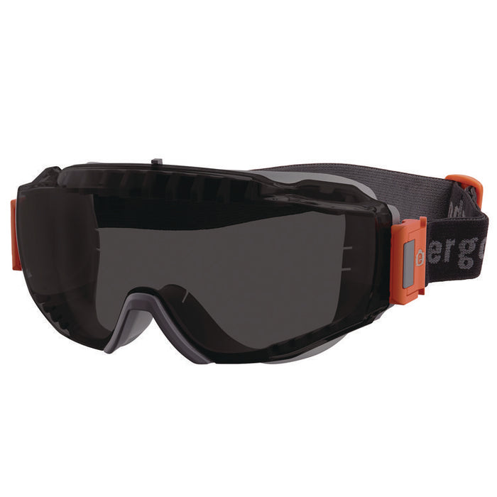 Skullerz MOD_COLI OTG Anti-Scratch and Enhanced Anti-Fog Safety Goggles with Elastic Strap, Smoke Lens, Gray/Clear Frame