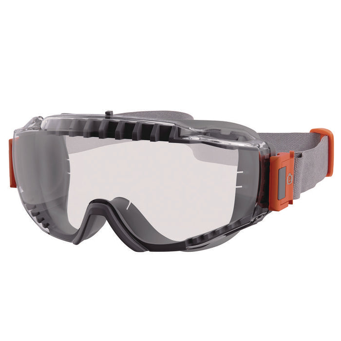 Skullerz MOD_COLI OTG Anti-Scratch and Enhanced Anti-Fog Safety Goggles with Neoprene Strap, Clear Lens, Gray/Clear Frame
