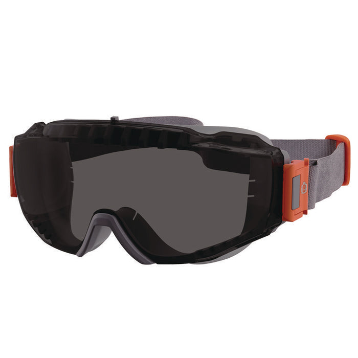 Skullerz MOD_COLI OTG Anti-Scratch and Enhanced Anti-Fog Safety Goggles with Neoprene Strap, Smoke Lens, Gray/Clear Frame