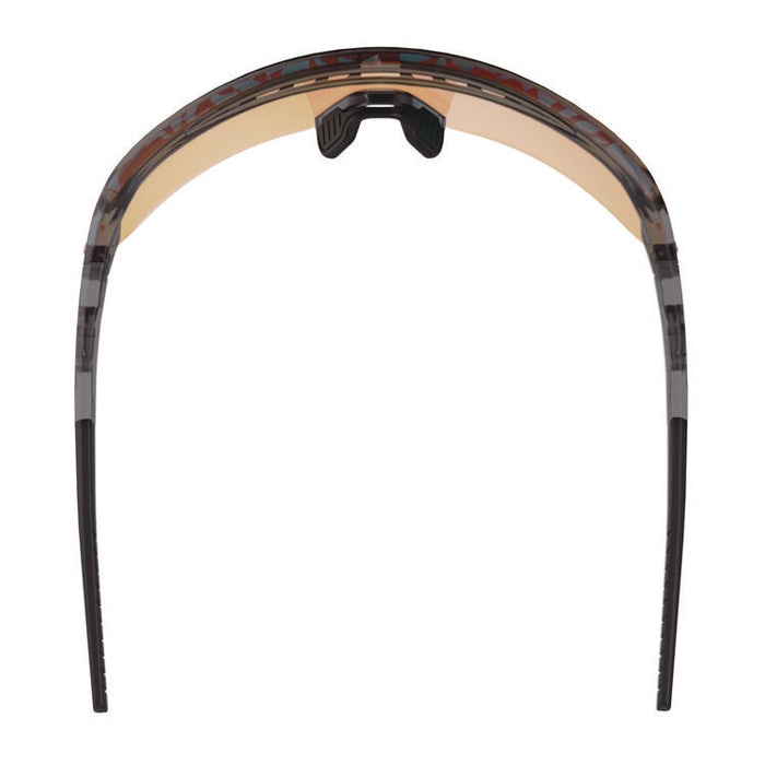 Skullerz AEGIR Safety Glasses, Clear Smoke Half Frame, Mirrored Orange Single Lens
