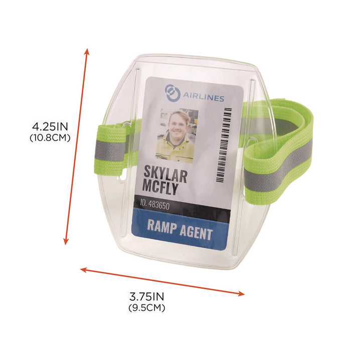 Squids 3388 Wrist ID/Badge Holder, Vertical, Hi-Vis Lime, 3.5 x 5.5 Holder, 2.75 x 3.75 Insert