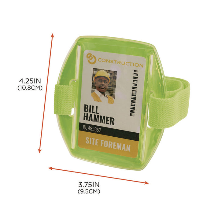 Squids 3386 Arm Band ID/Badge Holder, Vertical, Lime, 3.75 x 4.25 Holder, 2.5 x 4 Insert