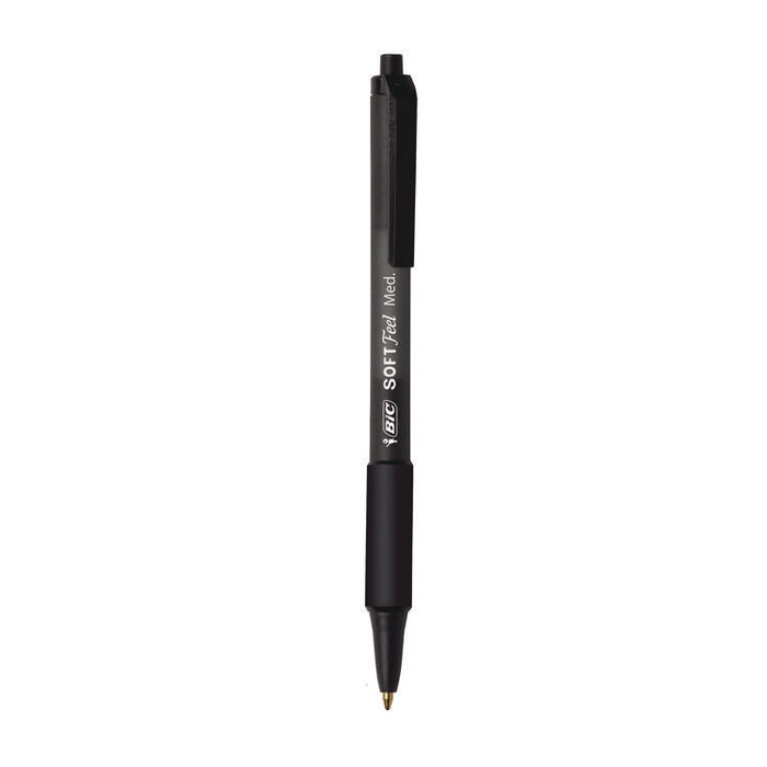 Soft Feel Ballpoint Pen Value Pack, Retractable, Medium 1 mm, Black Ink, Black Barrel, 36/Pack