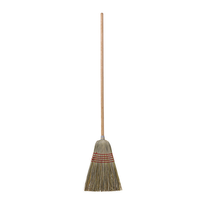 Corn/Fiber Brooms, Corn/Yucca Bristles, 53.5" Overall Length, Natural, 6/Carton