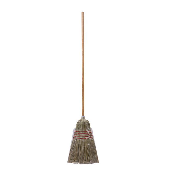 Corn/Fiber Brooms, Corn/Yucca Bristles, 53.5" Overall Length, Natural, 6/Carton