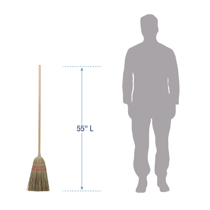 Cleaning Kit, Medium Blue Cotton/Rayon/Synthetic Head, 60" Natural/Yellow Wood/Metal Handle