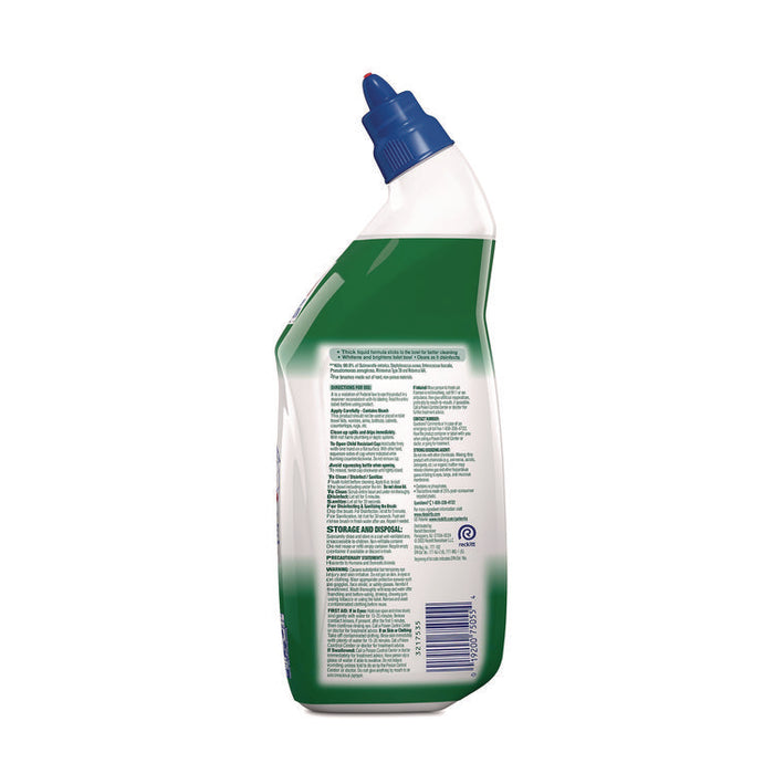 Disinfectant Toilet Bowl Cleaner with Bleach, Clean Scent, 24 oz Angle-Neck Bottle, 9/Carton
