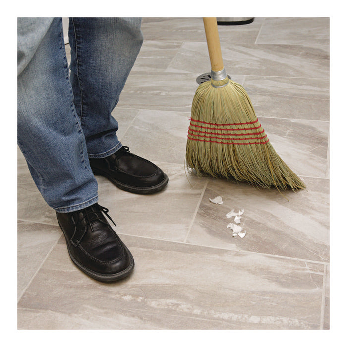 Corn/Fiber Brooms, Corn/Yucca Bristles, 53.5" Overall Length, Natural, 6/Carton