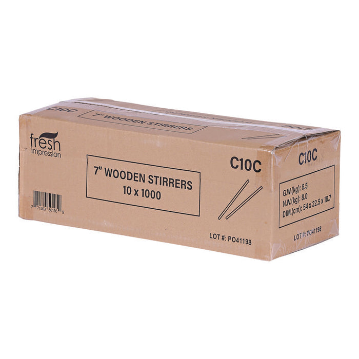 Wooden Stir Sticks, 7", 1,000/Pack, 10 Packs/Carton