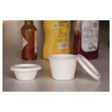 Load image into Gallery viewer, Vanguard Renewable and Compostable Sugarcane Portion Cups, 4 oz, White, 1,000/Carton
