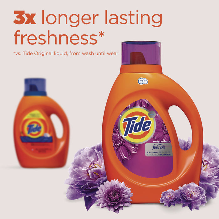 Plus Febreze HE Liquid Laundry Detergent, Spring and Renewal Scent, 84 oz Bottle