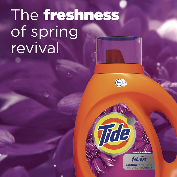 Plus Febreze HE Liquid Laundry Detergent, Spring and Renewal Scent, 84 oz Bottle