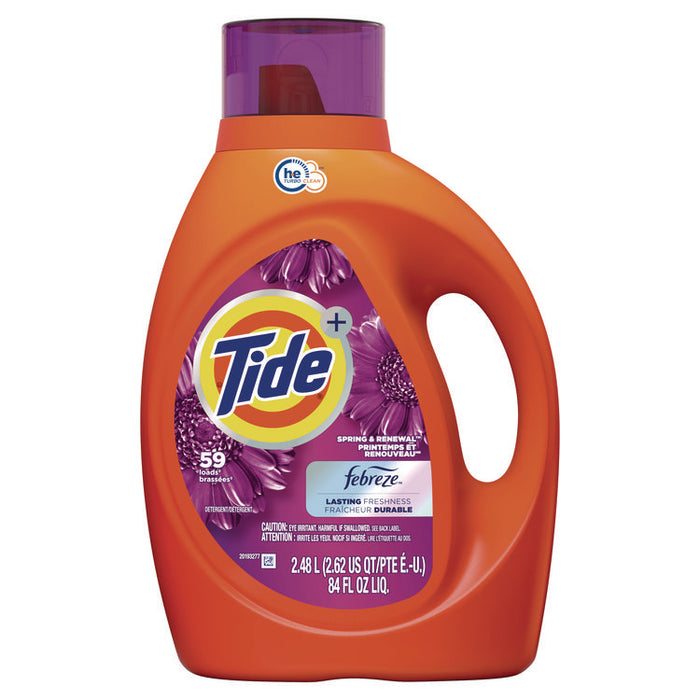 Plus Febreze HE Liquid Laundry Detergent, Spring and Renewal Scent, 84 oz Bottle