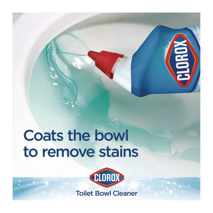 Disinfecting Toilet Bowl Cleaner with Bleach, Rain Clean Scent, 24 oz Bottle, 2/Pack