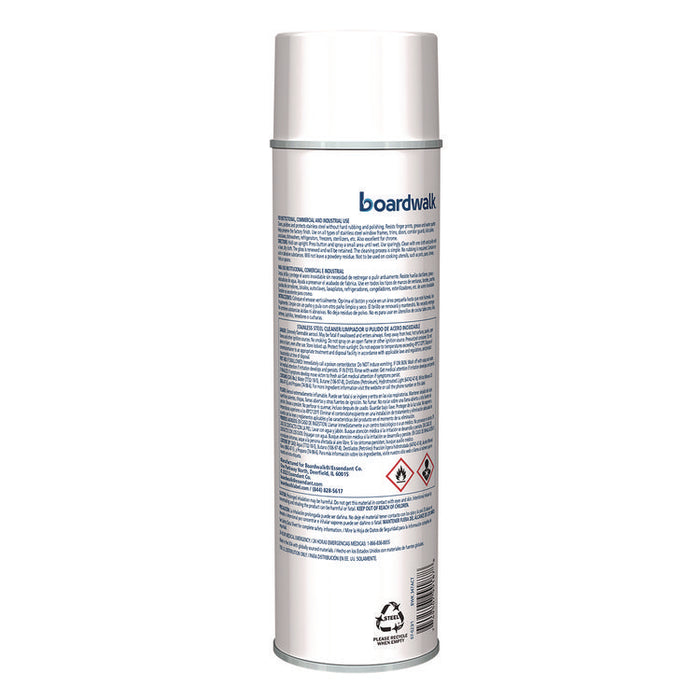Stainless Steel Cleaner and Polish, Water-in-Oil Based, 18 oz Aerosol Spray, 12/Carton