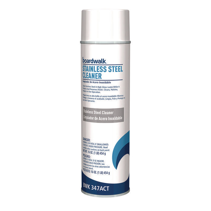 Stainless Steel Cleaner and Polish, Water-in-Oil Based, 18 oz Aerosol Spray, 12/Carton