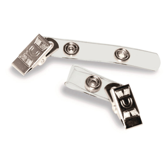 Badge Straps with Clips, 0.38" x 2.75", Clear, 25/Pack