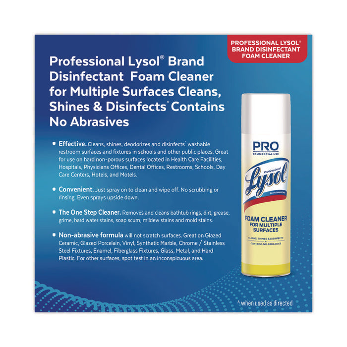 Disinfectant Foam Cleaner, Fresh Scent, 24 oz Aerosol Spray