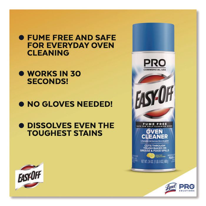 Fume Free Max Oven Cleaner, Foam, Lemon, 24 oz Aerosol Spray, 6/Carton