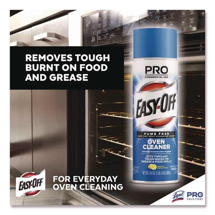 Fume Free Max Oven Cleaner, Foam, Lemon, 24 oz Aerosol Spray, 6/Carton