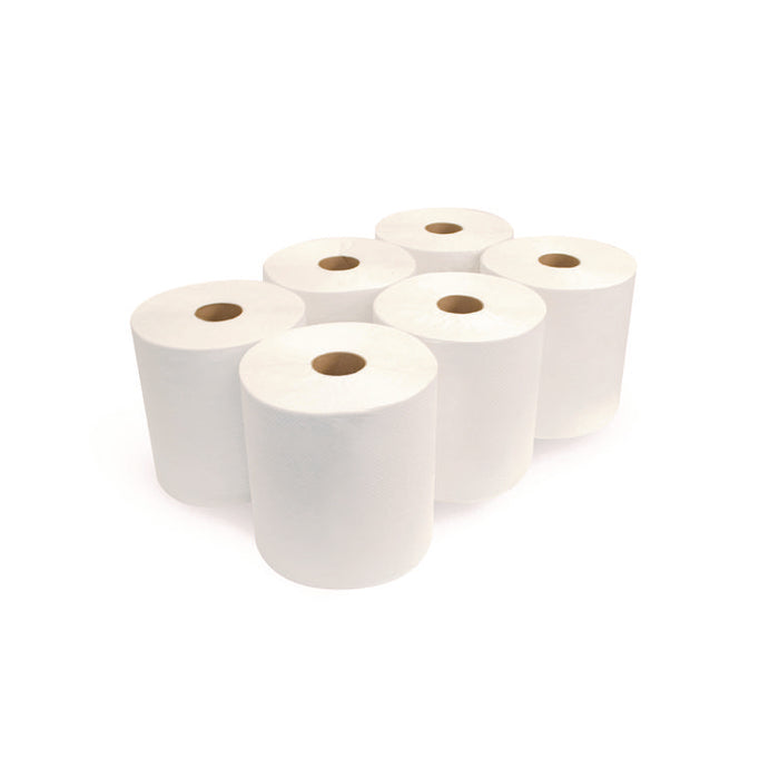 Boardwalk Green Universal Roll Towels, 1-Ply, 8" x 800 ft, Natural White, 6 Rolls/Carton
