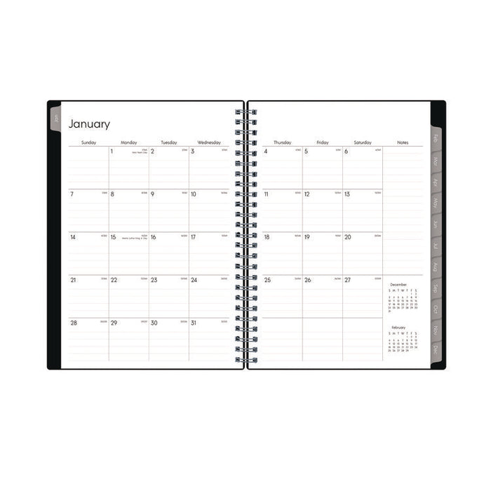 Enterprise Weekly/Monthly Notes Planner, 8.63" x 5.88", Black Cover, 12-Month (Jan to Dec): 2026
