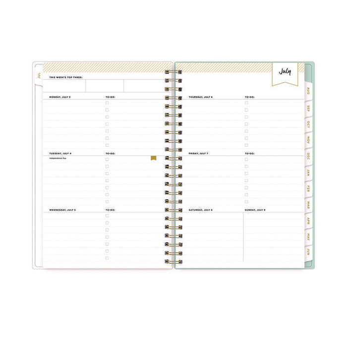 Day Designer "Secret Garden Mint" Academic Year Weekly/Monthly Notes Planner, 8 x 5, 12-Month (July to June): 2025-2026
