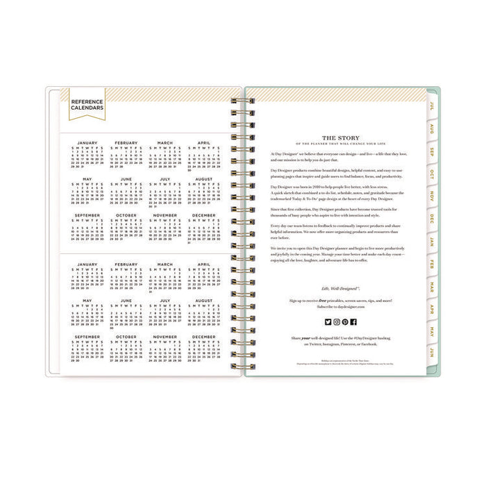 Day Designer "Secret Garden Mint" Academic Year Weekly/Monthly Notes Planner, 8 x 5, 12-Month (July to June): 2025-2026