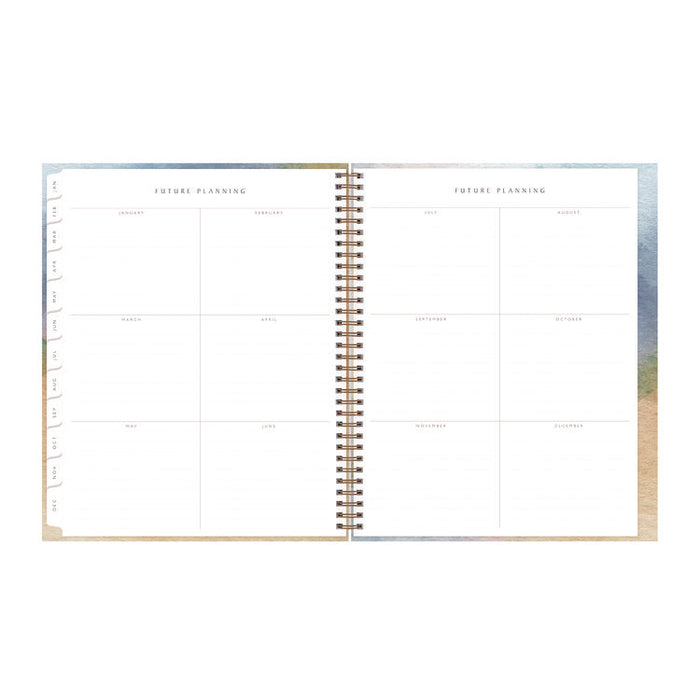 One Tree Planted Andreo Weekly/Monthly Planner, Abstract Artwork, 11" x 8.5", Blue/Sand/Green Cover, 12-Month (Jan-Dec): 2026