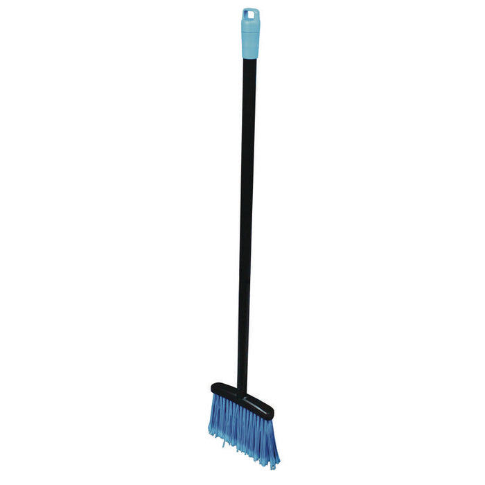 Lobby Dust Pan Broom, 36.86" Length, Black/Blue, 12/Carton