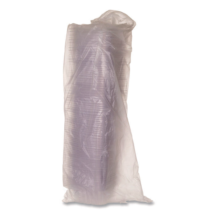 Renewable and Compostable Rectangular Deli Containers with Lid, 12 oz, 2 x 4 x 2, Clear, Plastic, 100/Pack, 3 Packs/Carton
