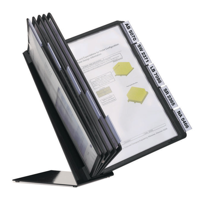 VARIO Document Holder, 10 Panels 15.5 x 6.5 x 10.75, Black Borders