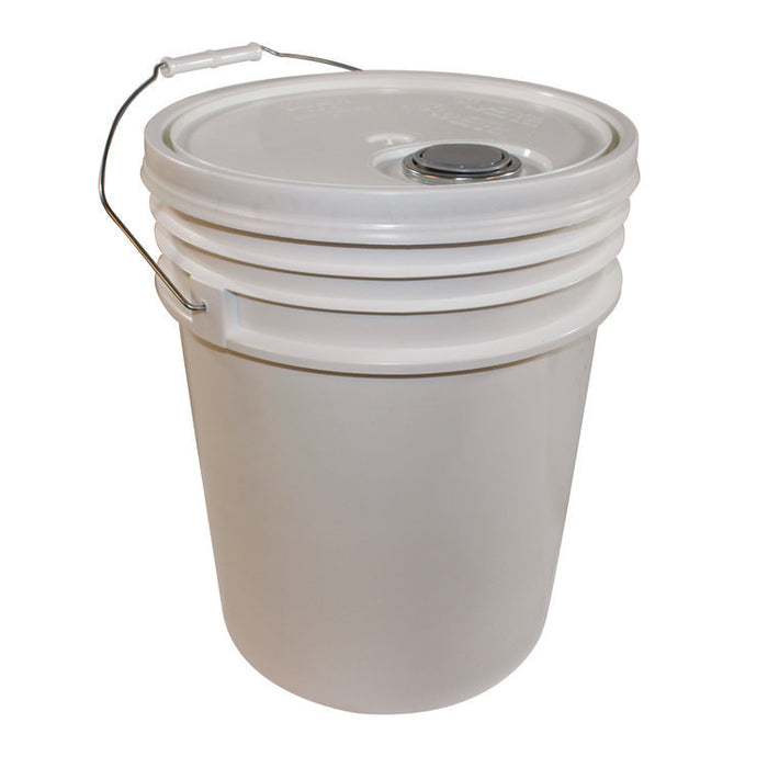 Utility Bucket with Lid, Polyethylene, White, 11.25" Diameter