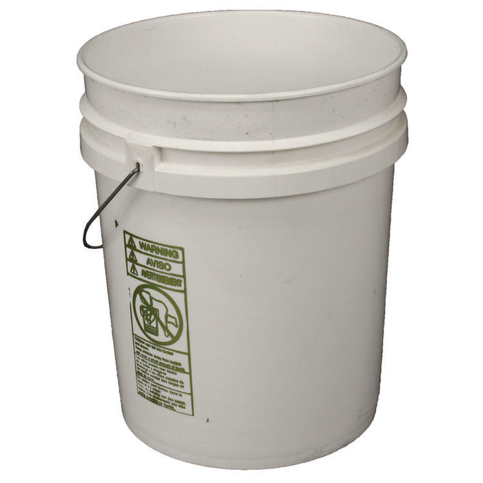 Utility Bucket with Lid, Polyethylene, White, 11.25" Diameter