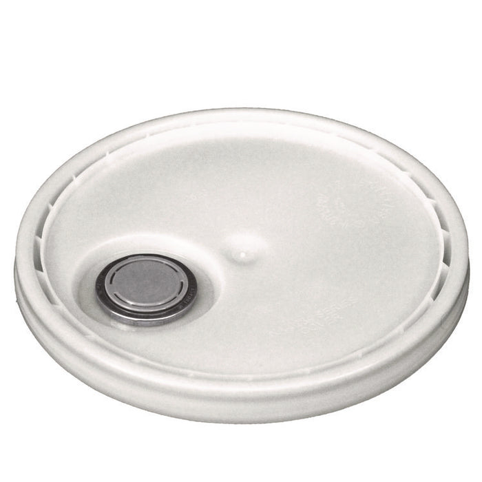 Utility Bucket with Lid, Polyethylene, White, 11.25" Diameter