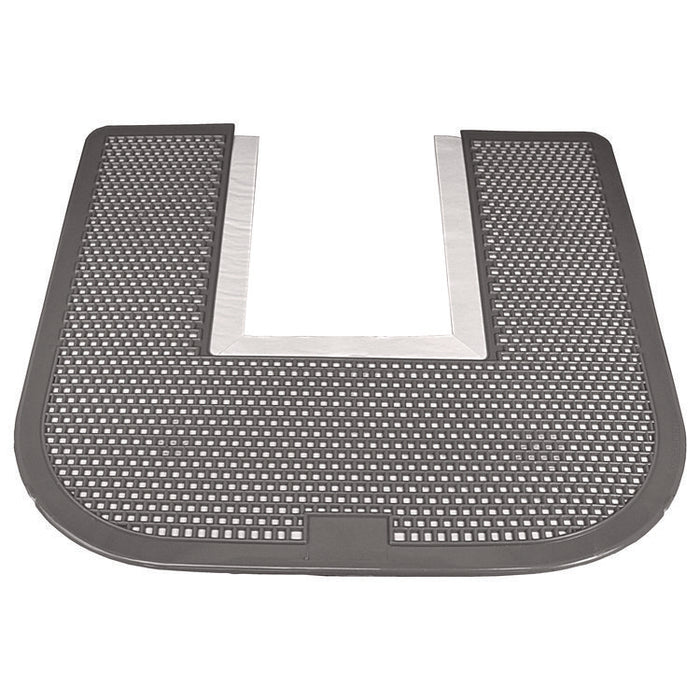 Disposable Urinal Floor Mat, U-Shaped, Orchard Zing Scent, Gray Non-Slip Perforated Surface, 23" x 21.63", 6/Carton