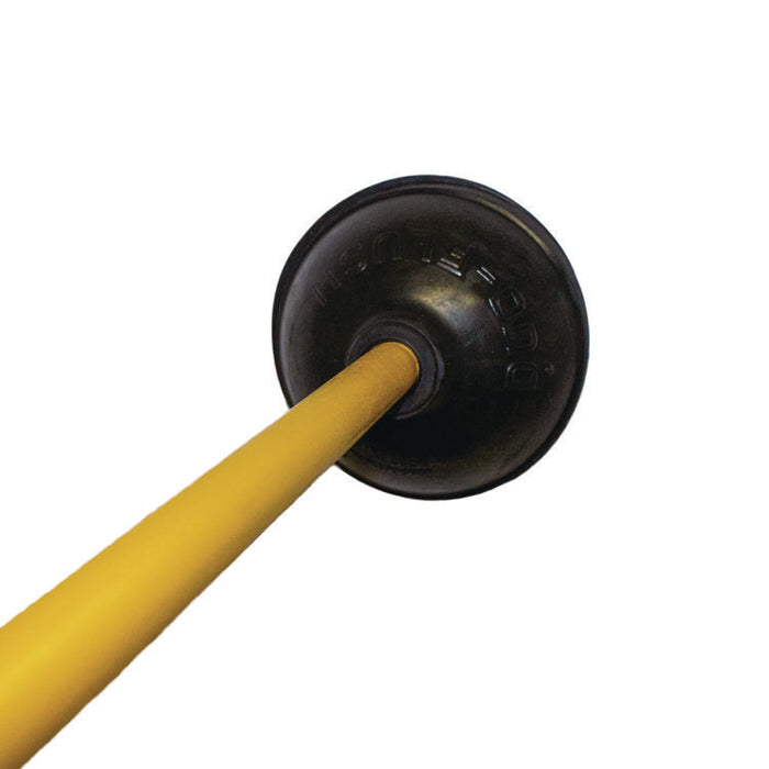 Plunger, 20" Wood Handle, 6" dia, Black