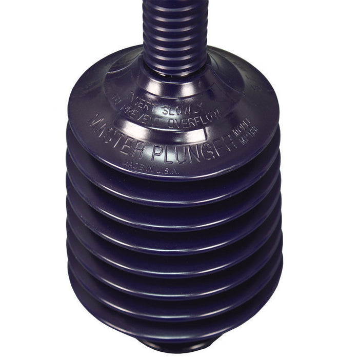Deluxe Professional Plunger, 11.2" Plastic Handle, 6" dia, Black, 6/Carton