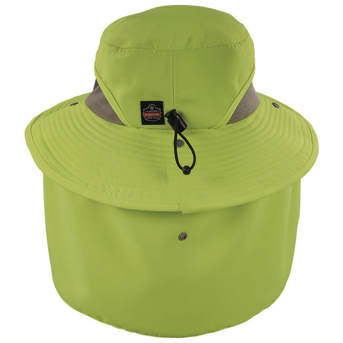 Chill-Its 8934 Ranger Hat with Neck Shade, Microfiber/Polyester, Small/Medium, Lime
