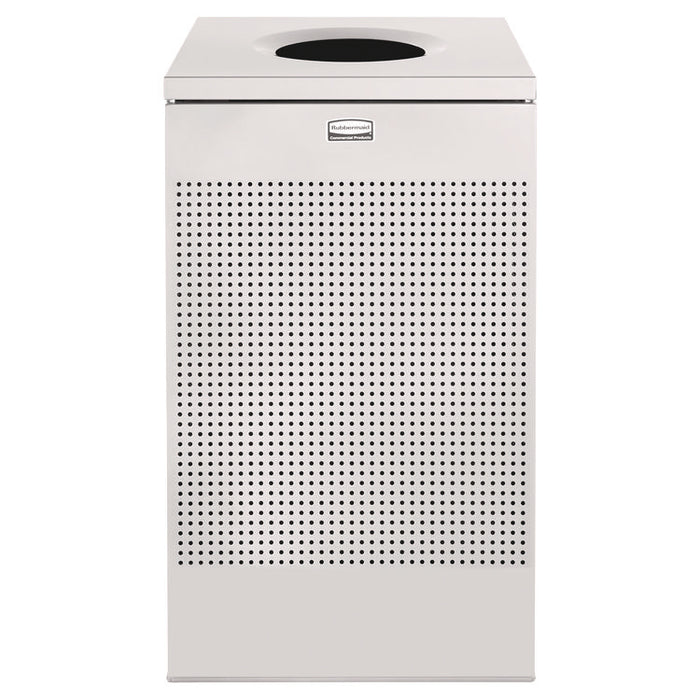 Designer Line Silhouettes Waste Receptacle, 20 gal, Steel, Silver Metallic