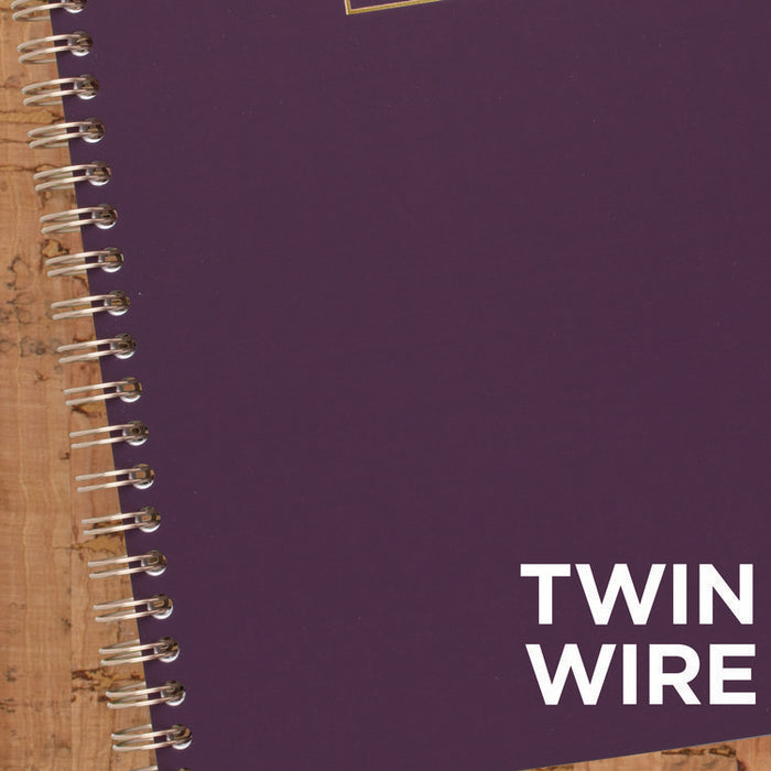 Jewel Tone Notebook with Gold Twin-Wire Binding, 1-Subject, Wide/Legal Rule, Jewel Tone Purple Cover, (80) 9.5 x 7.25 Sheets